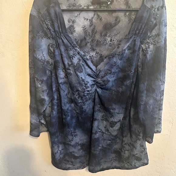 Venezia Midnight Blue Women's gothic y2k blouse - Picture 1 of 6